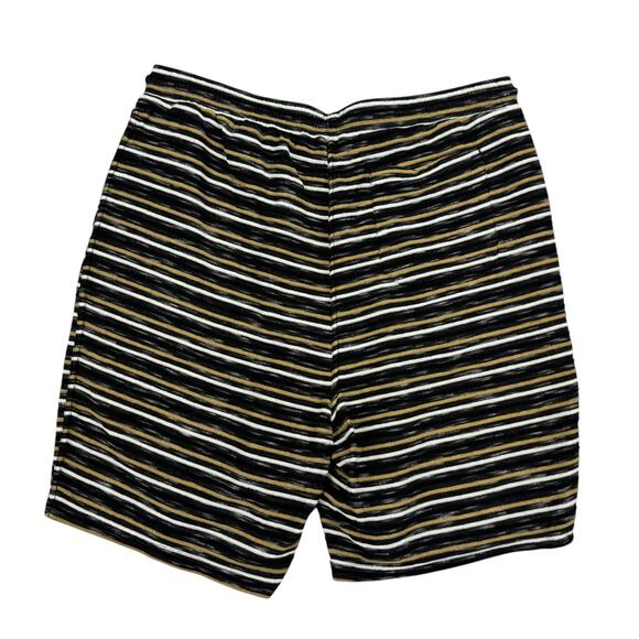 Karl Lagerfeld Mens Slim Fit Textured Stripe Drawstring Shorts Black Tan L - Picture 3 of 4